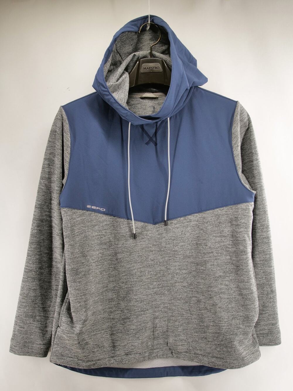 Zero Restriction Golf Hoodie Pullover Jacket Mens Large L Gray Blue Fleece
